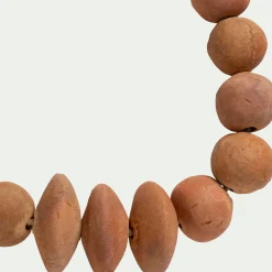 Décoration À Poser*alinea Collier décoratif de perles en terre cuite L50cm - Marron