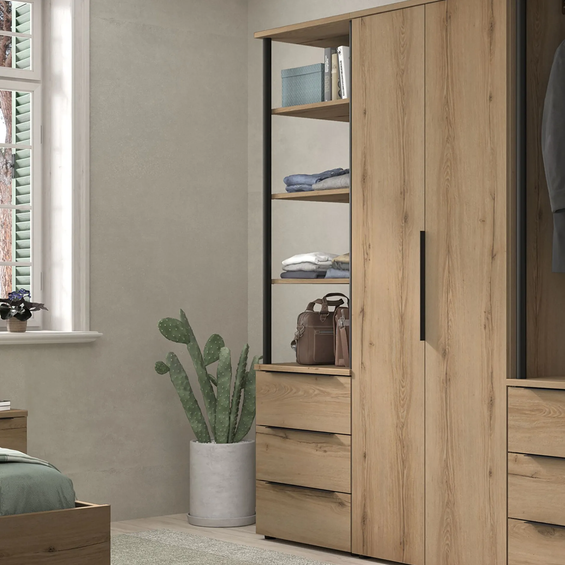 Dressing|Armoire*alinea Colonne de rangement 3 tiroirs en bois H210cm - Bois clair