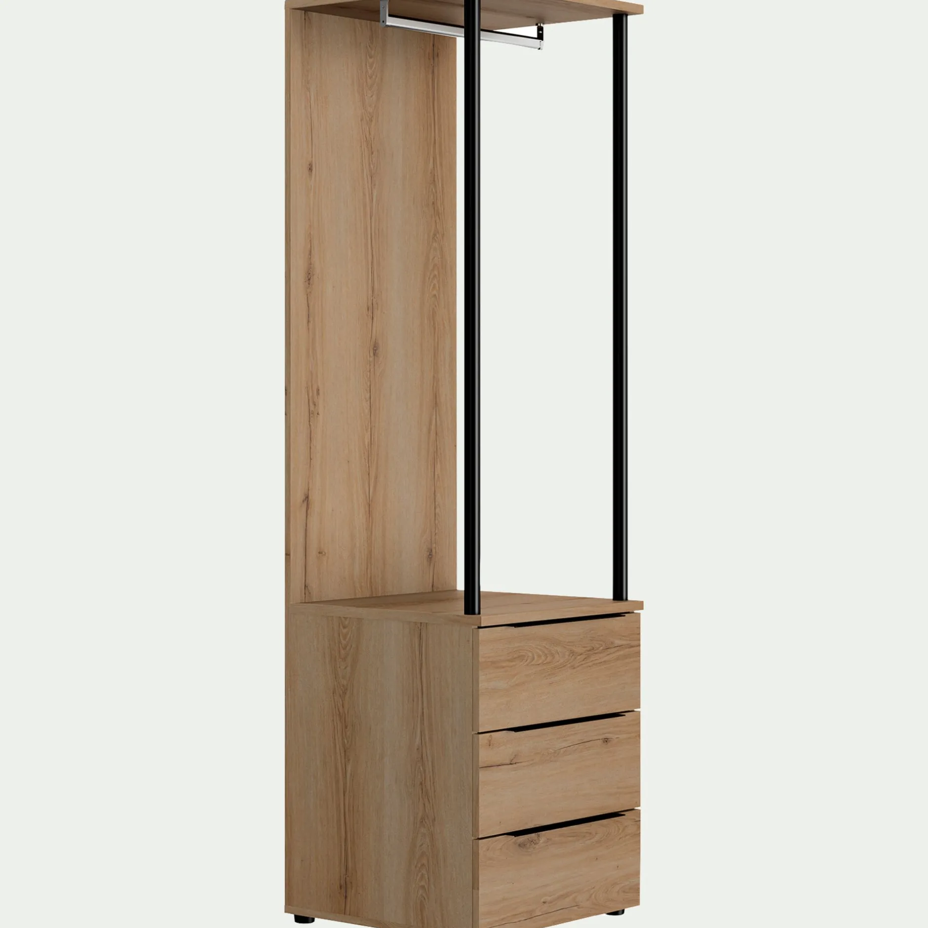 Dressing|Armoire*alinea Colonne de rangement 3 tiroirs en bois H210cm - Bois clair