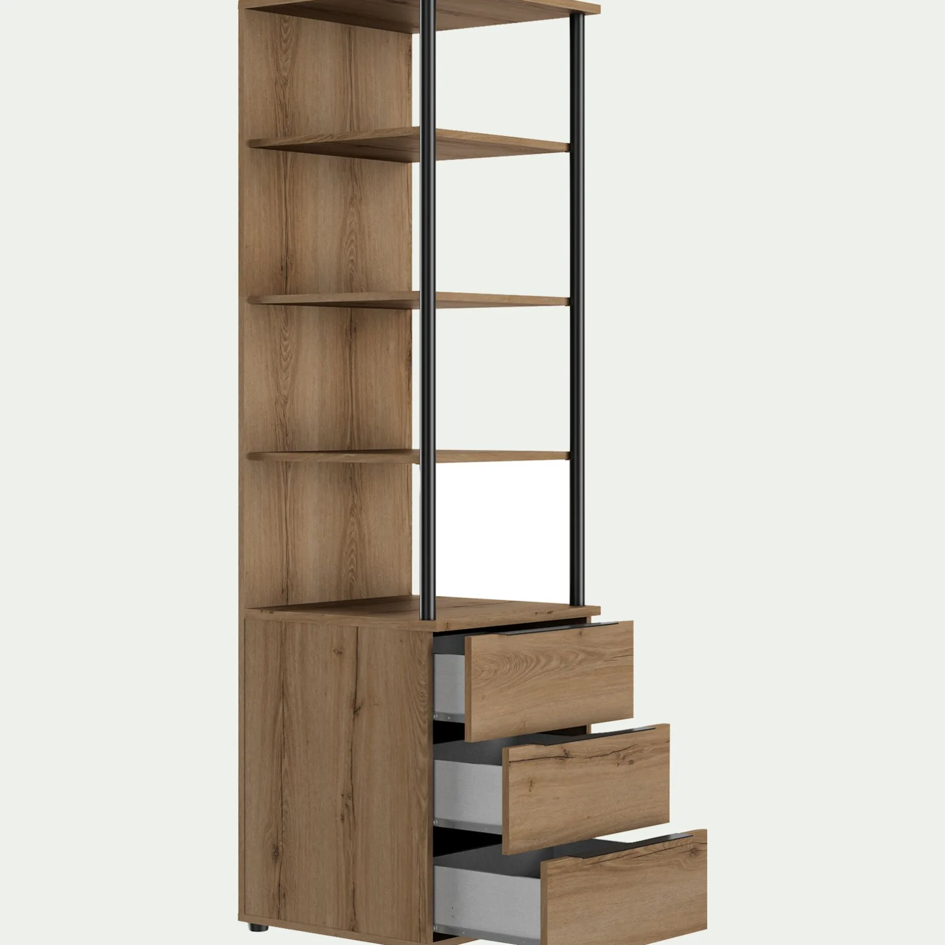Dressing|Armoire*alinea Colonne de rangement 3 tiroirs en bois H210cm - Bois clair