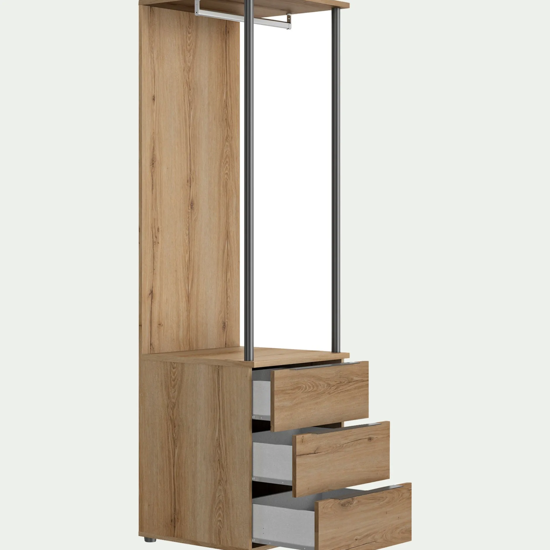 Dressing|Armoire*alinea Colonne de rangement 3 tiroirs en bois H210cm - Bois clair