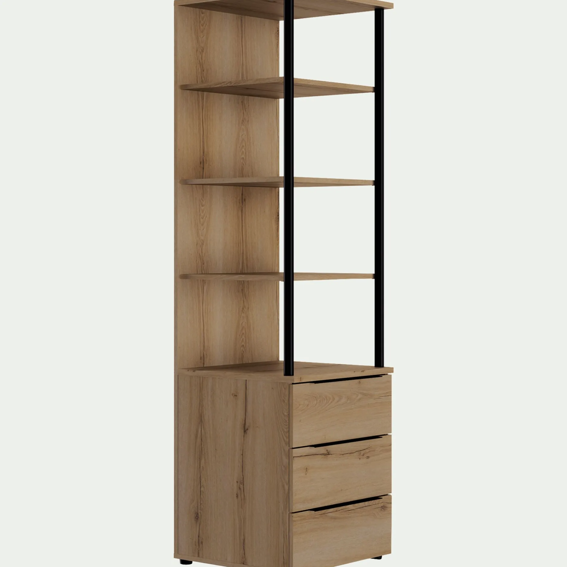 Dressing|Armoire*alinea Colonne de rangement 3 tiroirs en bois H210cm - Bois clair