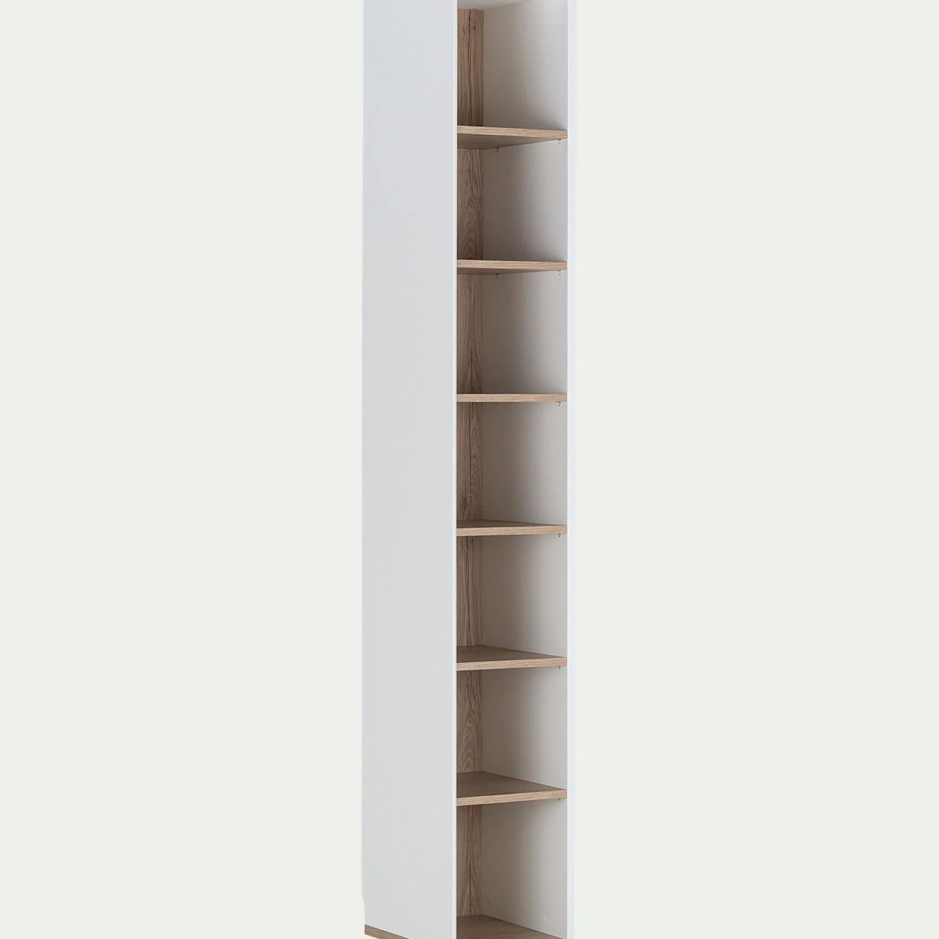 Dressing*alinea Colonne de rangement en bois effet chêne H235xL35cm - Blanc