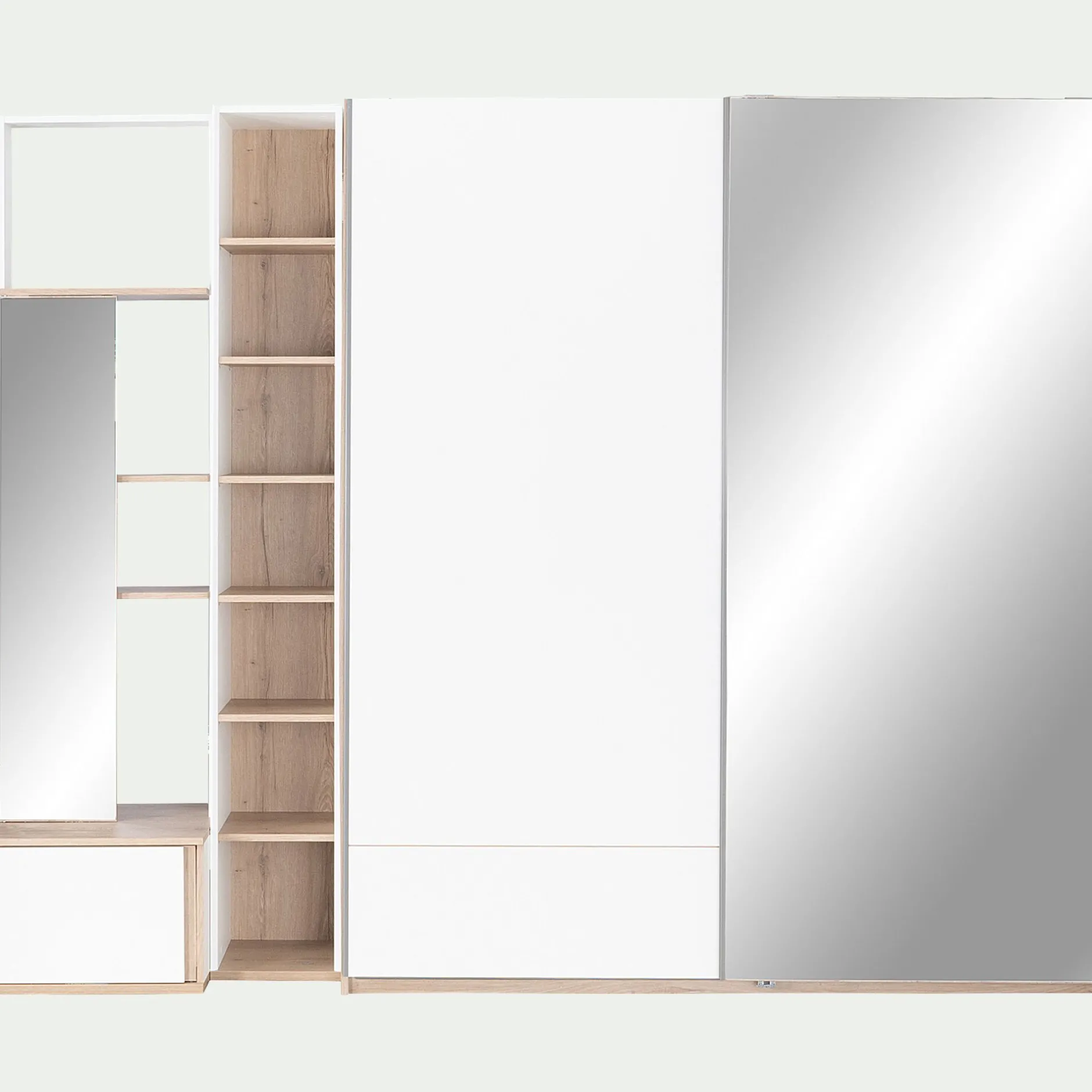 Dressing*alinea Colonne de rangement en bois effet chêne H235xL35cm - Blanc