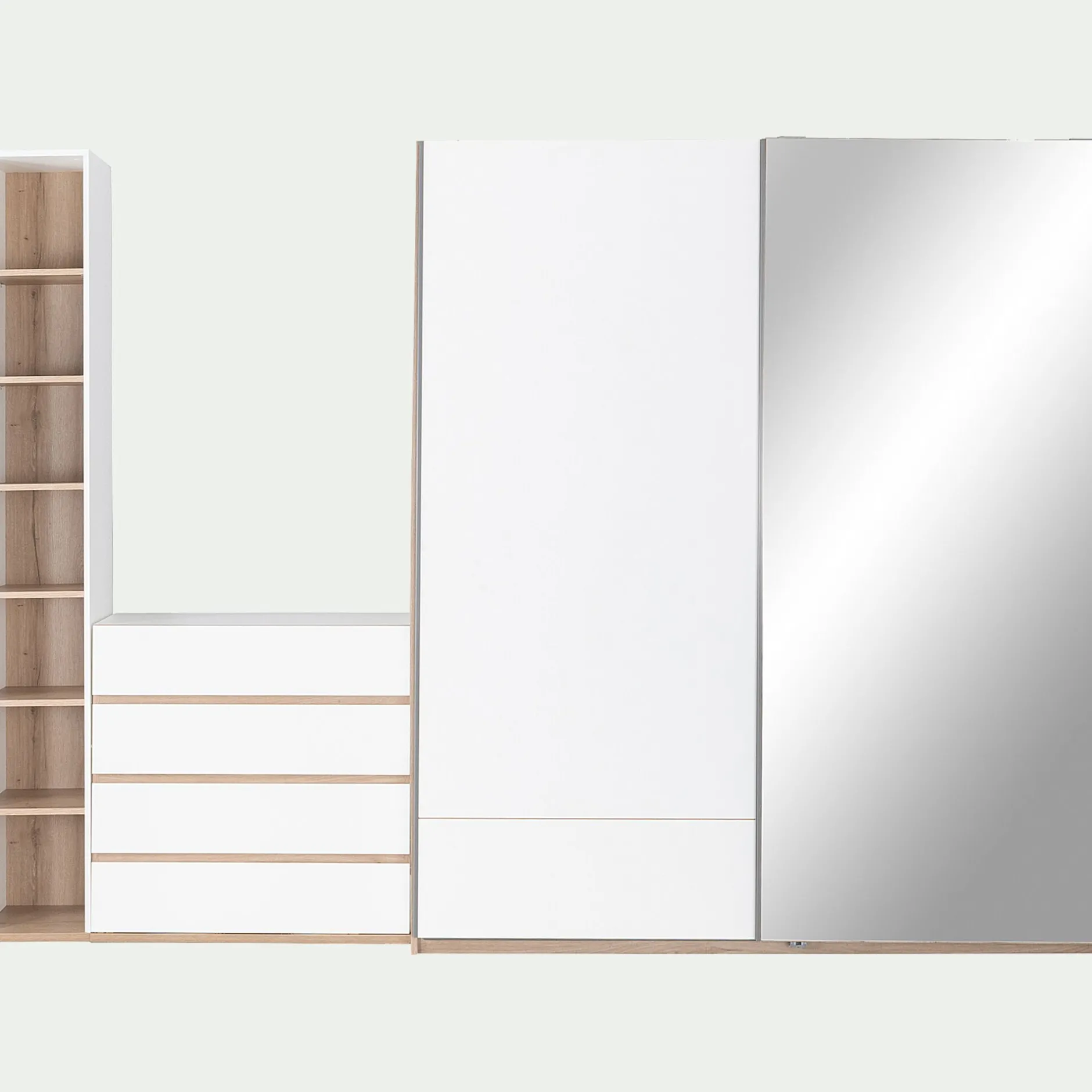 Dressing*alinea Colonne de rangement en bois effet chêne H235xL35cm - Blanc