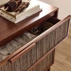 Commode & Chiffonnier*alinea Commode 3 tiroirs en acajou L120cm - Bois foncé