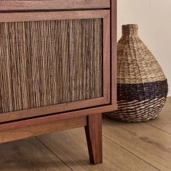 Commode & Chiffonnier*alinea Commode 3 tiroirs en acajou L120cm - Bois foncé