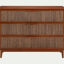Commode & Chiffonnier*alinea Commode 3 tiroirs en acajou L120cm - Bois foncé