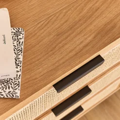 Commode & Chiffonnier*alinea Commode 6 tiroirs en bois et cannage - Bois clair