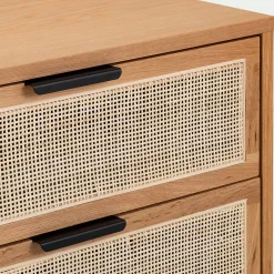 Commode & Chiffonnier*alinea Commode 6 tiroirs en bois et cannage - Bois clair