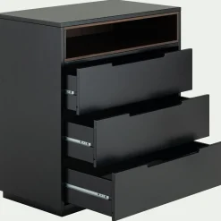 Commode & Chiffonnier*alinea Commode 3 tiroirs en bois - Noir