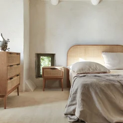 Commode & Chiffonnier*alinea Commode 3 tiroirs en bois et cannage - Bois clair