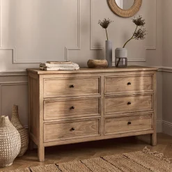 Commode & Chiffonnier*alinea Commode 6 tiroirs en bois d'orme et de pin - Bois clair