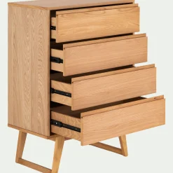 Commode & Chiffonnier*alinea Commode 4 tiroirs en plaqué chêne - Bois clair