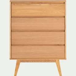 Commode & Chiffonnier*alinea Commode 4 tiroirs en plaqué chêne - Bois clair