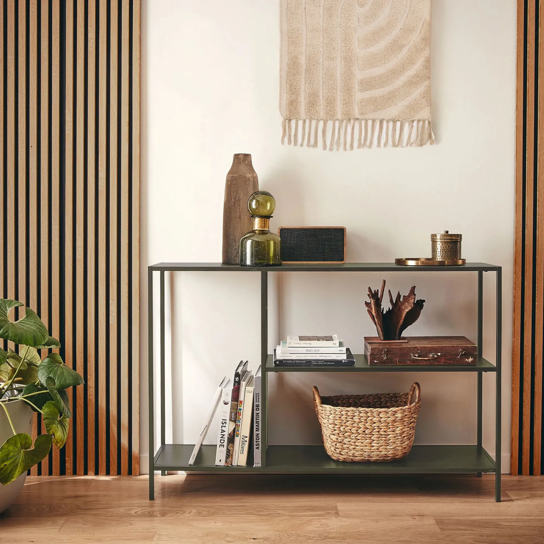 Console*alinea Console 3 plateaux en métal - cèdre Vert