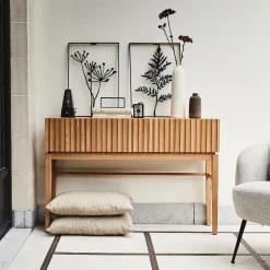 Meuble D'Entrée|Console*alinea Console 2 tiroirs en bois L120xl30xH80cm - naturel Bois clair