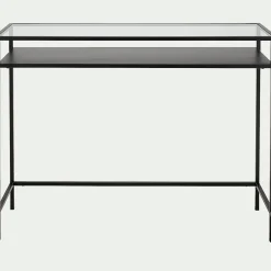 Console*alinea Console en verre et acier - L100xP35xH78cm Noir