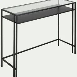 Console*alinea Console en verre et acier - L100xP35xH78cm Noir