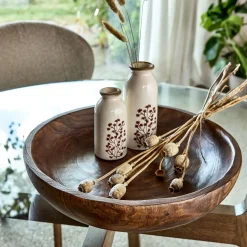 Décoration À Poser*alinea Coupe décorative en bois de paulownia D45cm - bois foncé Naturel