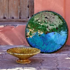 Décoration À Poser*alinea Coupe décorative sur pied en terre cuite D40cm - tamegroute Vert