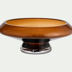 Décoration À Poser*alinea Coupe décorative sur pied en verre D26cm - brun rustrel Marron