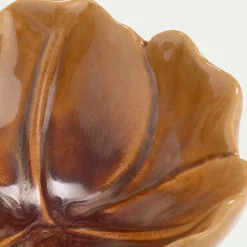 Décoration À Poser*alinea Coupelle décorative forme fleur en céramique D9,3cm - Marron