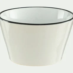 Vaisselle Petit Déjeuner|Coupelle*alinea Coupelle en grès avec liseré noir D13cm - Blanc