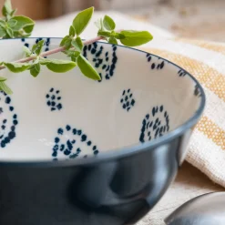 Vaisselle Petit Déjeuner|Coupelle*alinea Coupelle en porcelaine motif amande D11,7cm - bleu