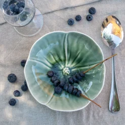 Vaisselle Petit Déjeuner|Coupelle*alinea Coupelle fleur en grès D16cm - olivier Vert