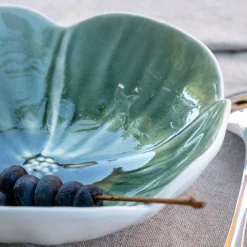 Vaisselle Petit Déjeuner|Coupelle*alinea Coupelle fleur en grès D16cm - olivier Vert