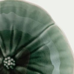 Vaisselle Petit Déjeuner|Coupelle*alinea Coupelle fleur en grès D16cm - olivier Vert