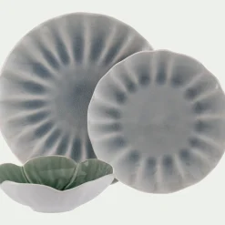 Vaisselle Petit Déjeuner|Coupelle*alinea Coupelle fleur en grès D16cm - olivier Vert