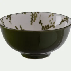 Vaisselle Petit Déjeuner|Coupelle*alinea Coupelle motif végétal en porcelaine D11,7cm - vert