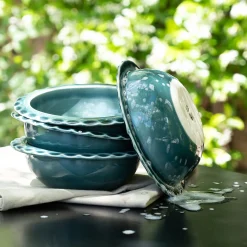 Vaisselle Petit Déjeuner|Bol*alinea Coupelle ondulée en grès D18,5cm - Vert