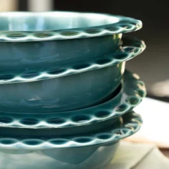 Vaisselle Petit Déjeuner|Bol*alinea Coupelle ondulée en grès D18,5cm - Vert