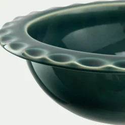 Vaisselle Petit Déjeuner|Bol*alinea Coupelle ondulée en grès D18,5cm - Vert