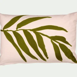Coussin*alinea Coussin à broderie végétale en coton 40x60cm - Vert