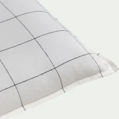 Coussin*alinea Coussin à carreaux en lin 40x60cm - Blanc