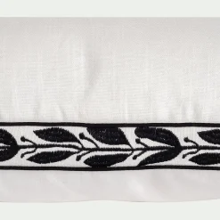 Coussin*alinea Coussin à frise brodée en coton 45x45cm - blanc