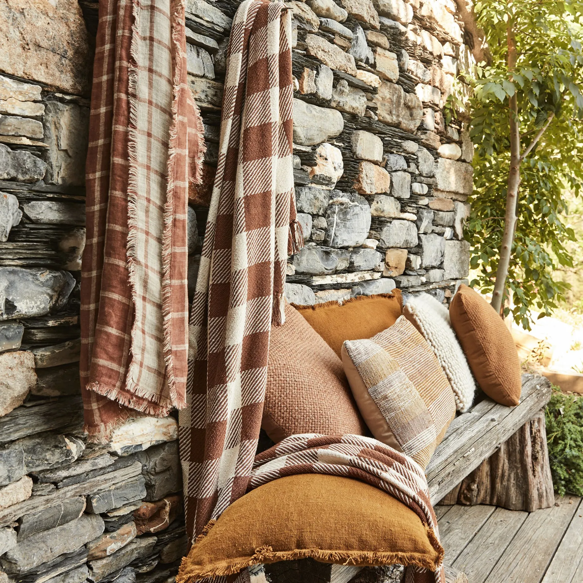 Coussin*alinea Coussin à motifs tissés en coton 40x60cm - brun Marron