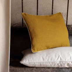 Coussin*alinea Coussin à passepoil bicolore en coton 30x50cm - Jaune