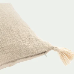 Coussin*alinea Coussin à pompons en coton 40x60cm - Blanc