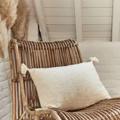 Coussin*alinea Coussin à pompons en coton 40x60cm - Blanc