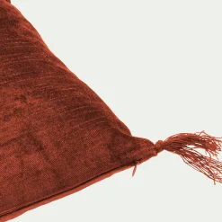 Coussin*alinea Coussin à pompons en velours 30x50cm - brun rustrel Marron