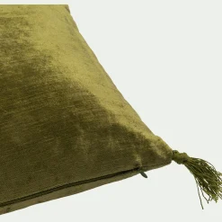Coussin*alinea Coussin à pompons en velours 30x50cm - garrigue Vert