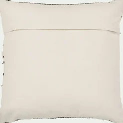 Coussin*alinea Coussin à rayures brodées en coton 45x45cm - noir et écru Blanc