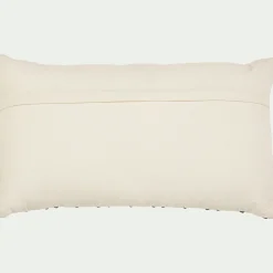 Coussin*alinea Coussin à rayures brodées en coton 30x50cm - noir et écru Blanc