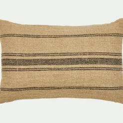 Coussin*alinea Coussin à rayures en lin 30x50cm - et noir Naturel