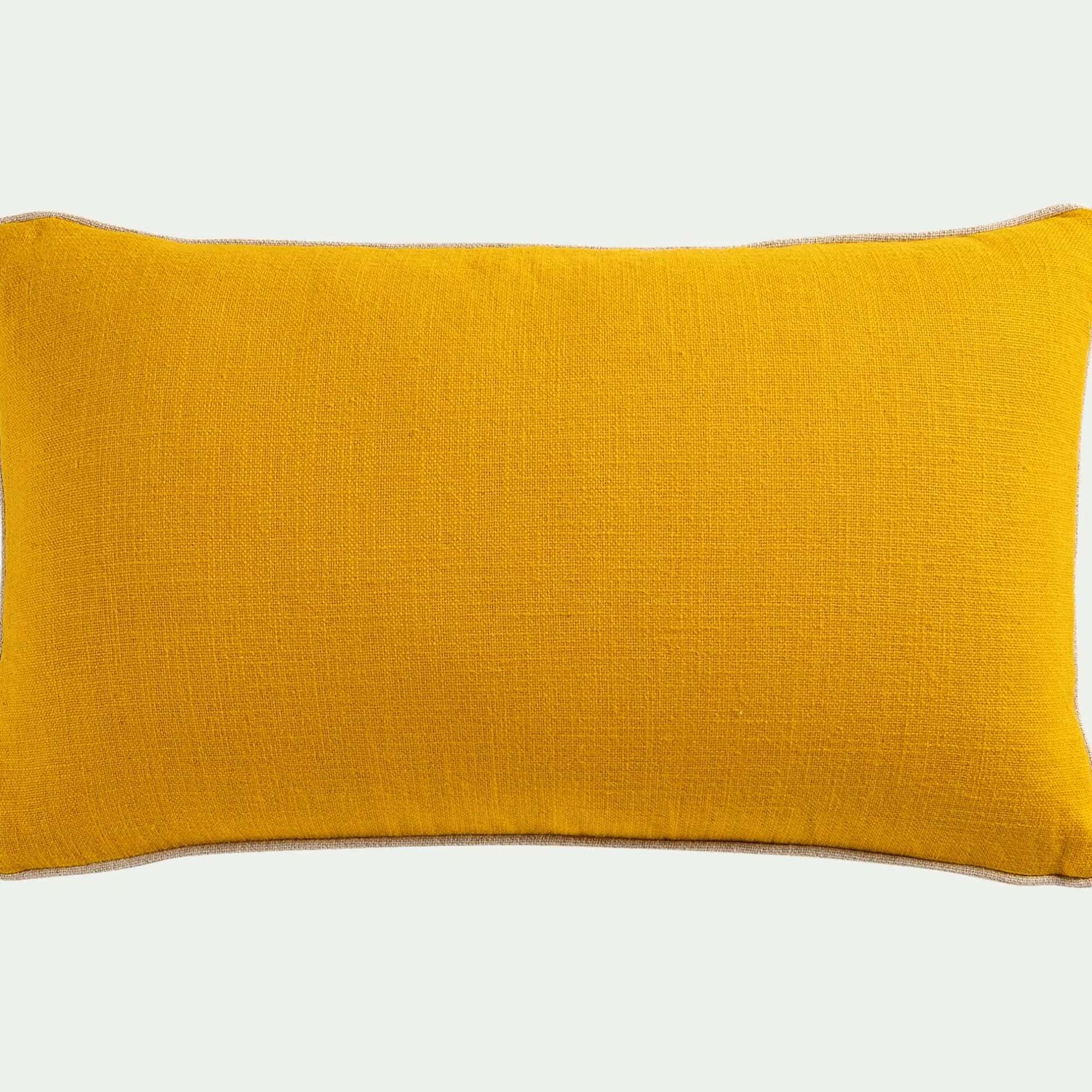 Coussin*alinea Coussin avec passepoil en lin et coton 30x50cm - argan Jaune